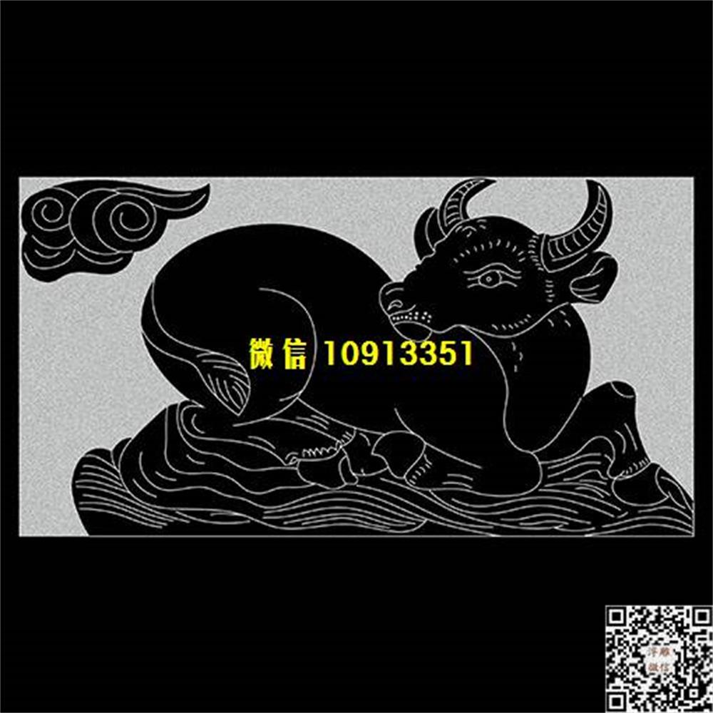 精雕图229牛栏板精雕图线雕图线条图单线铣底图_电脑雕刻plt文泰矢量图精雕图浮雕图